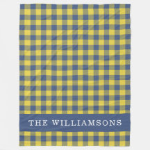 Retro Buffalo Kariert Yellow Blue Personalisierter