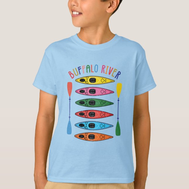 Retro Buffalo River Kayaking T-Shirt (Vorderseite)