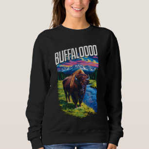 Retro Buffalo Sunset Lucky Casino Spielautomaten B Sweatshirt