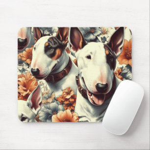 Retro Bull Terrier Nahtlose Malerei Mousepad
