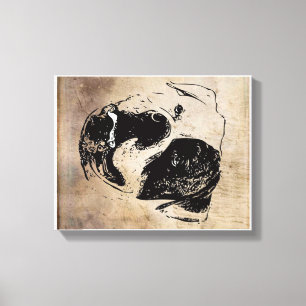 Retro Bulldog Face Gift   Special present Leinwanddruck