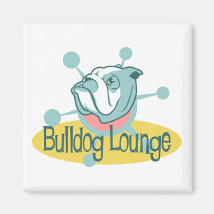 Retro Bulldoggen-Aufenthaltsraum Magnet