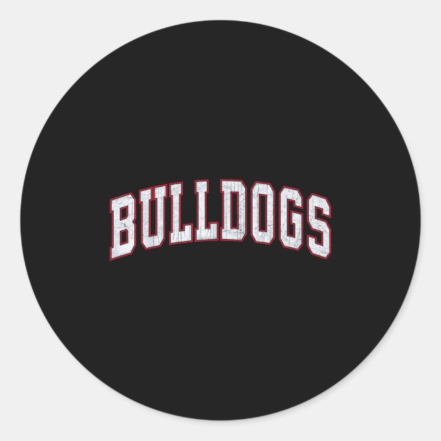 Retro Bulldogs For Men Women Boys Girls Kids  Runder Aufkleber (Vorderseite)