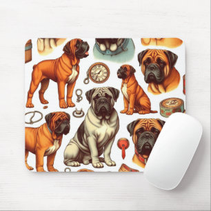 Retro Bullmastiff Nahtlos Mousepad