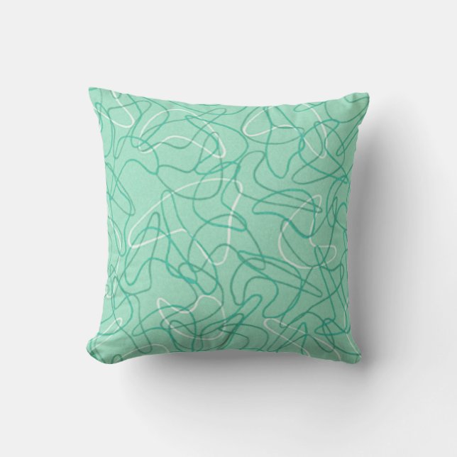 Retro Bumerang-Kissen - Jade-Grün Kissen (Vorderseite)