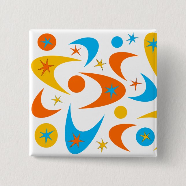 Retro-Bumerangs Button (Vorderseite)