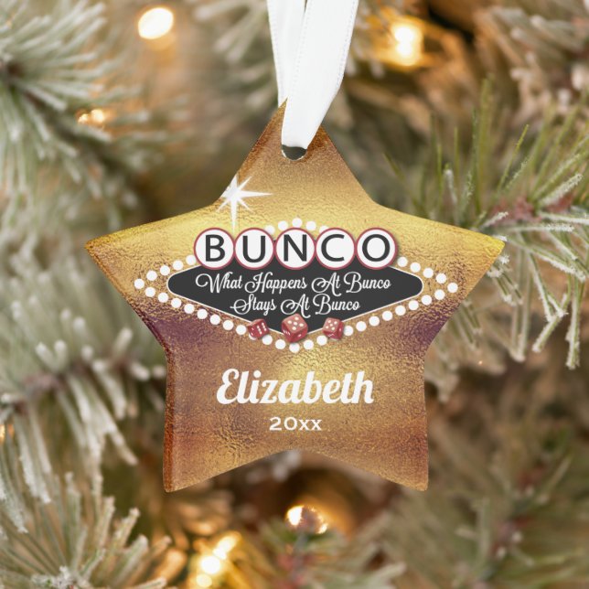 Retro Bunco Imitate Gold Funny Monogram Ornament (Baum)