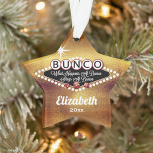 Retro-Bunco-Imitate Gold Funny Monogramm Ornament