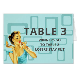 Retro-Bunco-Table-Karte für Tabelle 3