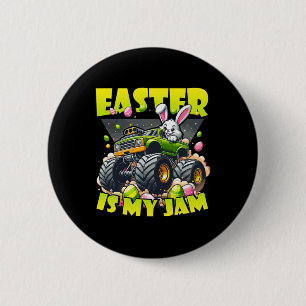 Retro Bunny Ostern ist mein Jam Monster Truck Off- Button