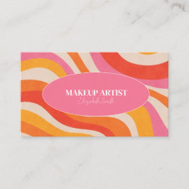 Retro bunt Groovy Funky QR Code Business Card Visitenkarte