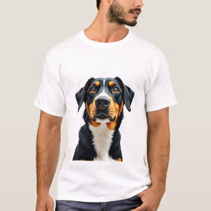 Retro-bunte Hundeporträt-Illustration Retro-P T-Shirt