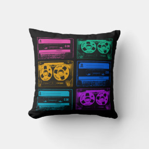 Retro bunte Kassetten Kissen