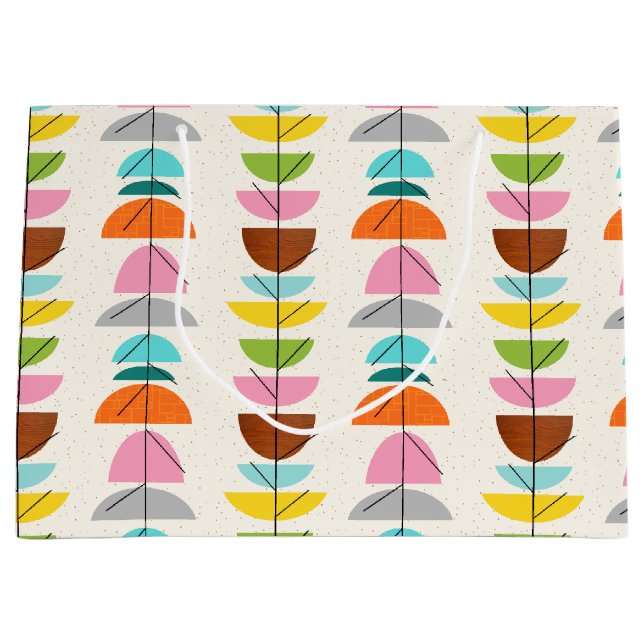 Retro bunte Nest-Geschenk-Tasche Große Geschenktüte (Vorderseite)