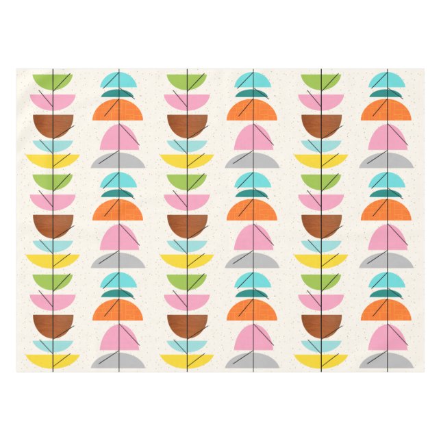 Retro bunte Nest-Tischdecke Tischdecke (Vorderseite (Horizontal))