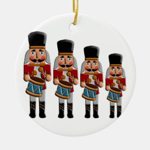 Retro bunter Weihnachtsnussknacker Keramikornament