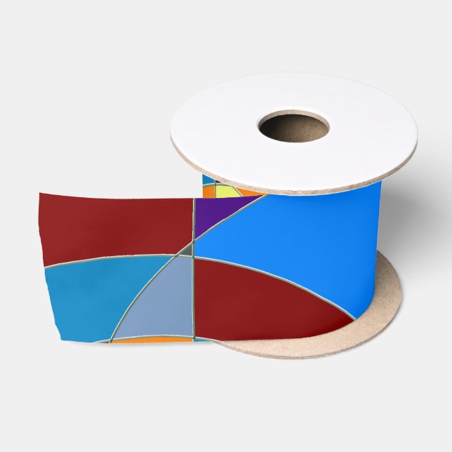 Retro buntes abstraktes satinband (Spule)