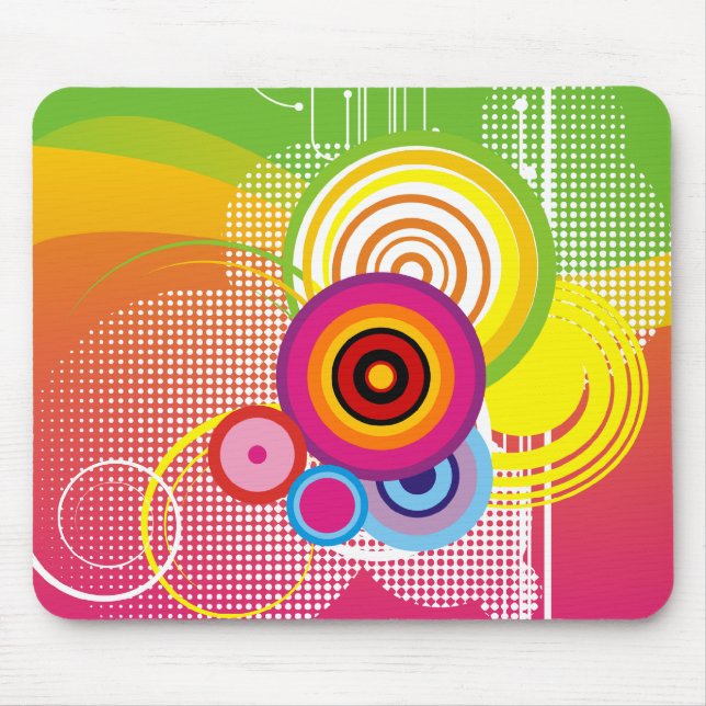 Retro buntes mousepad (Vorne)