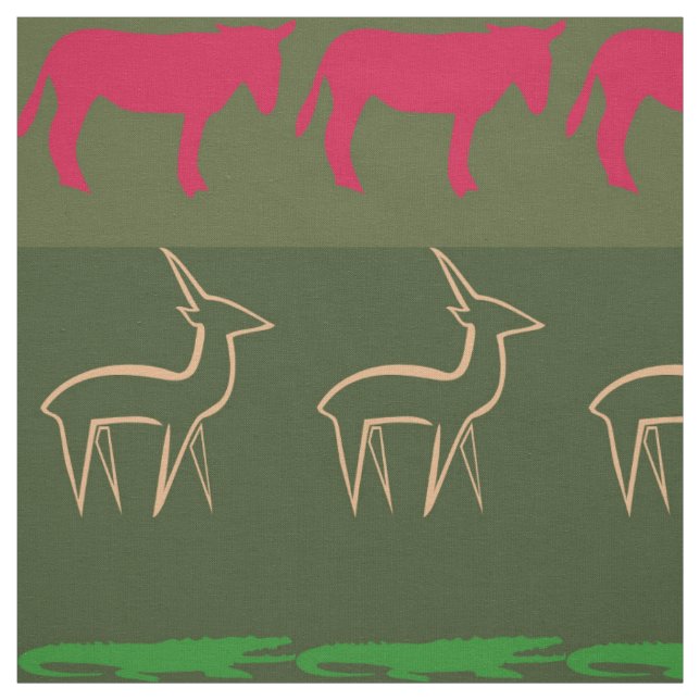 Retro Buntes Tiermuster #7 Stoff (Muster)