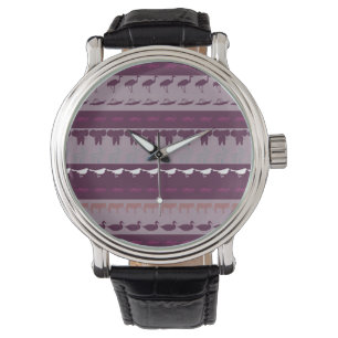 Retro Buntes Tiermuster Armbanduhr