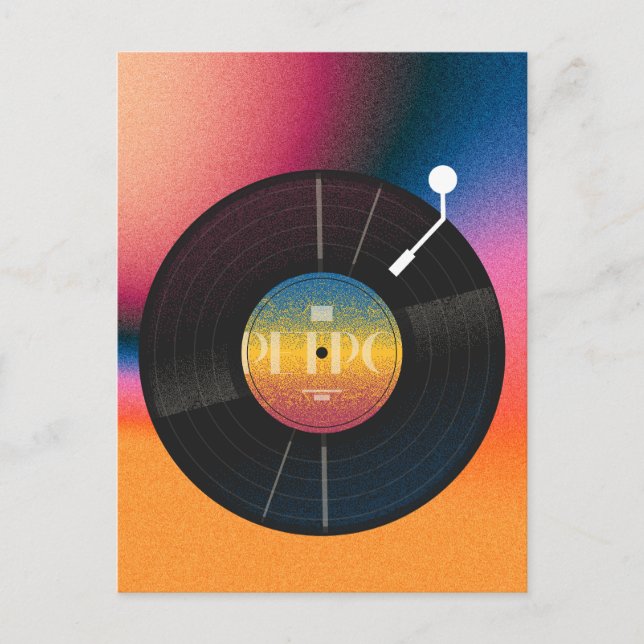Retro-buntes Vinyl Postkarte (Vorderseite)
