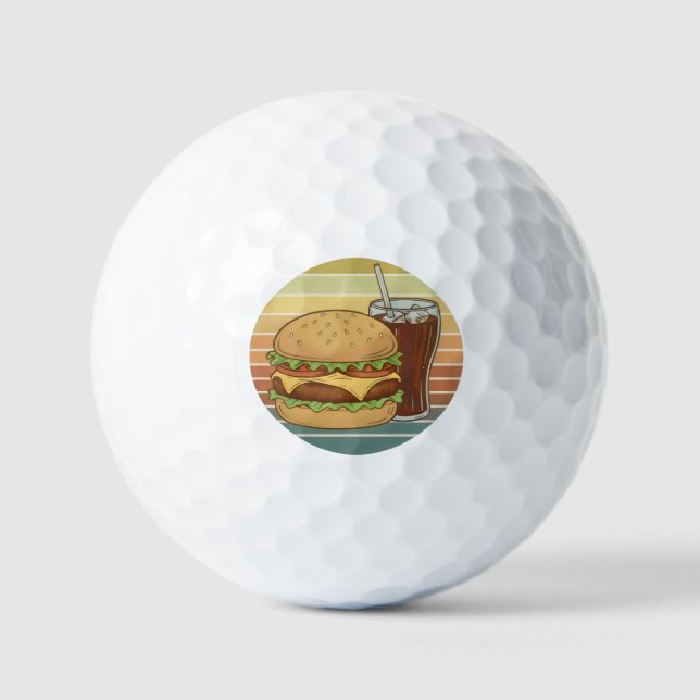 Retro burger and cola. golfball (Vorderseite)