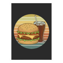 Retro-Burger und Cola.