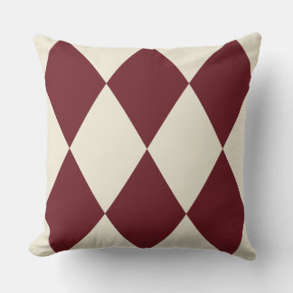 Retro-Burgunder-Harlekin-Diamantmuster | Retro Kissen