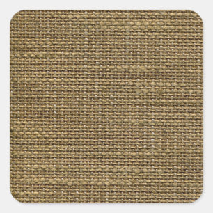 Retro Burlap Textur Muster Quadratischer Aufkleber