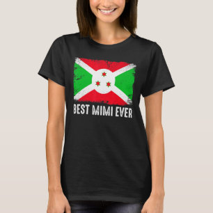 Retro Burundi Flag Bester Mimi-Muttertag T-Shirt