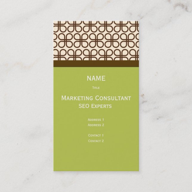 Retro Business Card dunkle Schokolade Visitenkarte (Vorderseite)