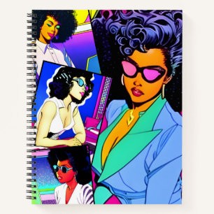 Retro-Business-Frau Comic-Art Notizbuch