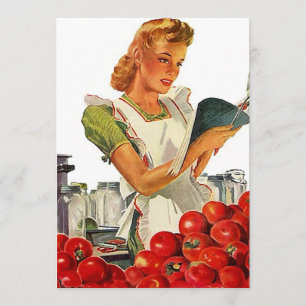 Retro Busy Kitchen Zuhause Canning Party Blank 12x Einladung