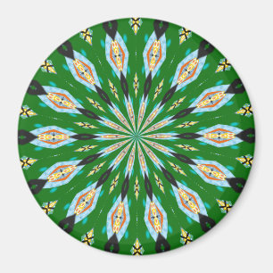 Retro Butterfets Spring Green Kaleidoscope Magnet