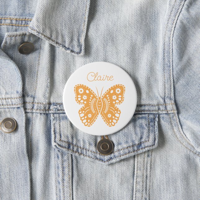 Retro Butterfly Geburtstagsparty Gefallen Button (Beispiel)