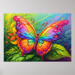 Retro Butterfly Kunst-Illustration Poster
