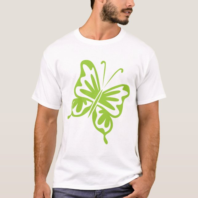 Retro Butterfly - Mars grün T-Shirt (Vorderseite)