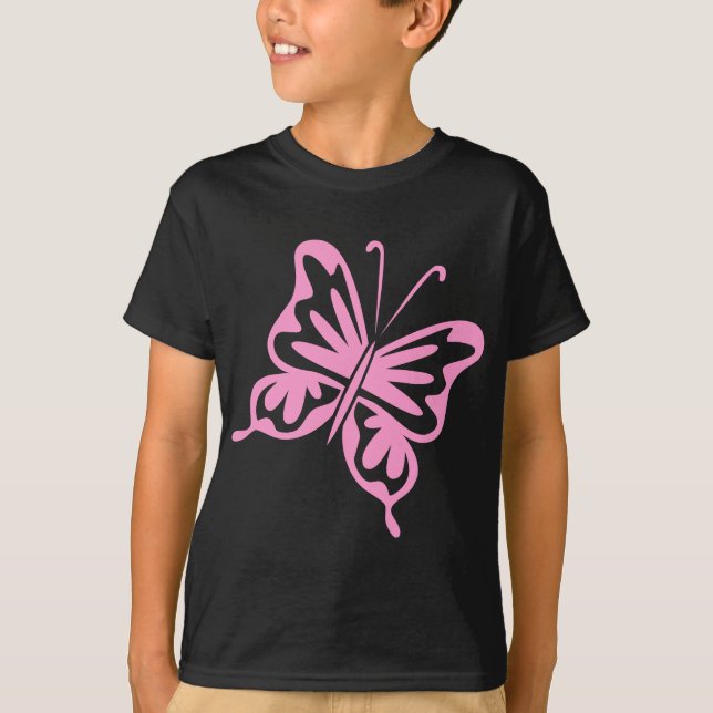 Retro Butterfly - Rosa T-Shirt (Vorderseite)