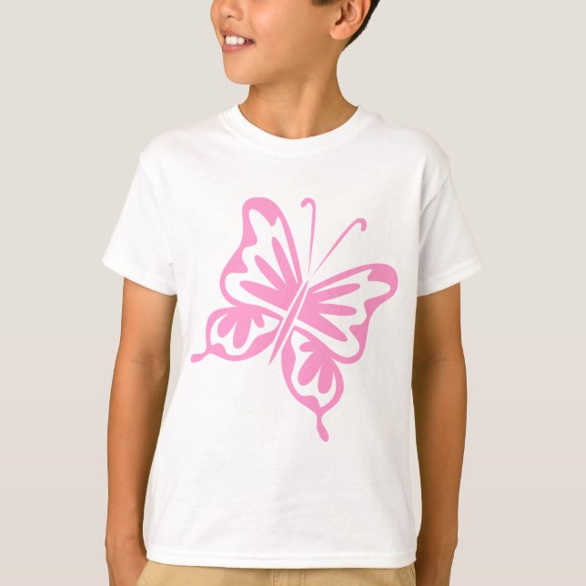 Retro Butterfly - Rosa T-Shirt (Vorderseite)