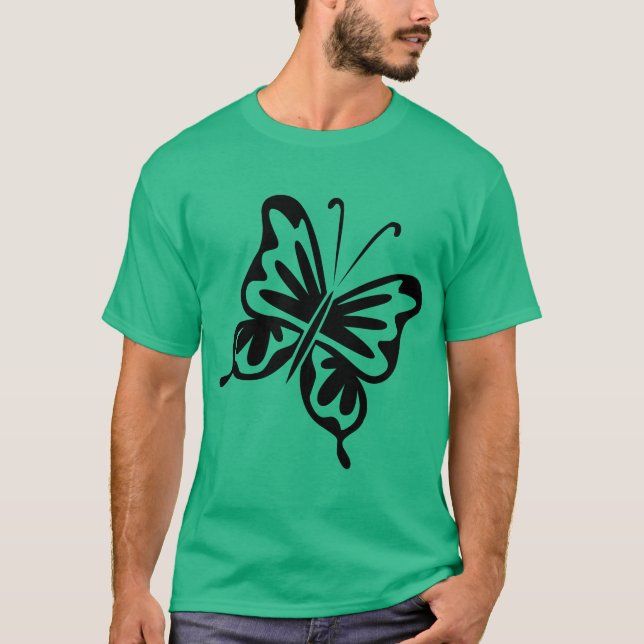 Retro Butterfly - Schwarz T-Shirt (Vorderseite)