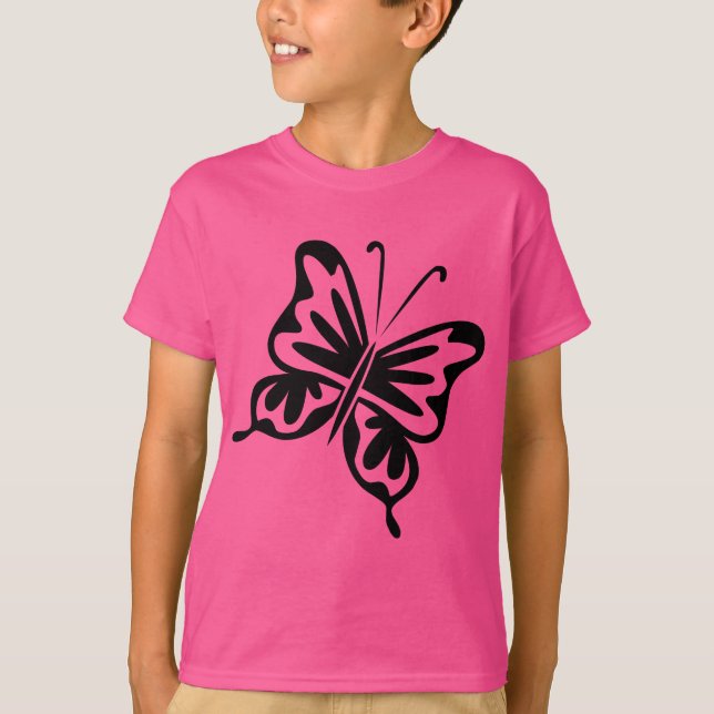 Retro Butterfly - Schwarz T-Shirt (Vorderseite)