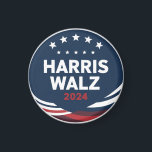 Retro Button Election for Democrats Harris Waltz Magnet<br><div class="desc">Harris Waltz 2024 für Demokraten</div>
