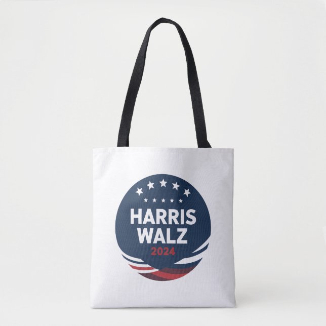 Retro Button Election for Democrats Harris Waltz Tasche (Vorderseite)