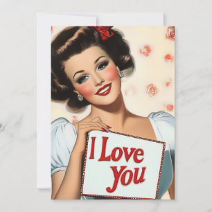 Retro-Button-Up-Liebe Einladung