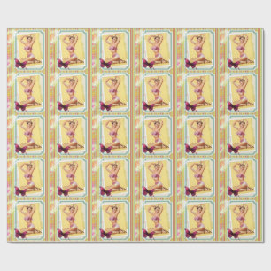 Retro-Button-Up-Mädchen Geschenkpapier