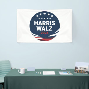 Retro-Button-Wahl für Demokraten Harris Waltz Banner