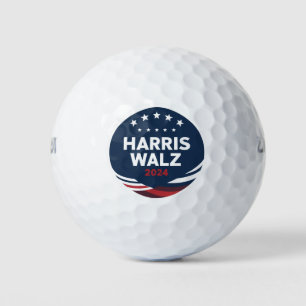 Retro-Button-Wahl für Demokraten Harris Waltz Golfball