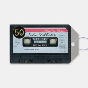 Retro C Audiotape 50. Geburtstag Danke, Geschenk-T Geschenkanhänger