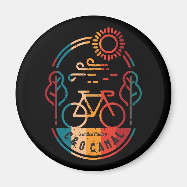 Retro C und O Canal Bike Trail. Magnet (Vorne)