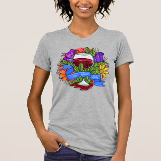Retro Cabernet Franc Day, floralartiger Wein T-Shirt